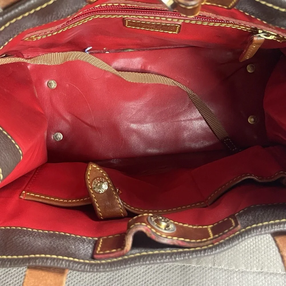 Dooney & Bourke Small Shopper Tote Bag Brown Leather Smal Pebbles Brown Handles